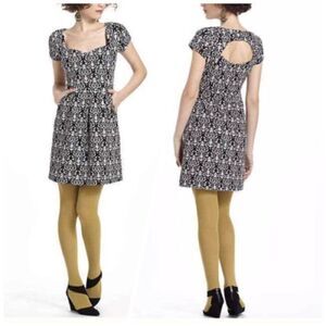 Anthropologie Deletta Caledonia Blk & Gray Dress S